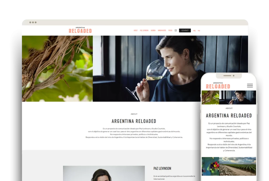 Página web desarrollada para Argentina Reloaded por Alacasa Web Design