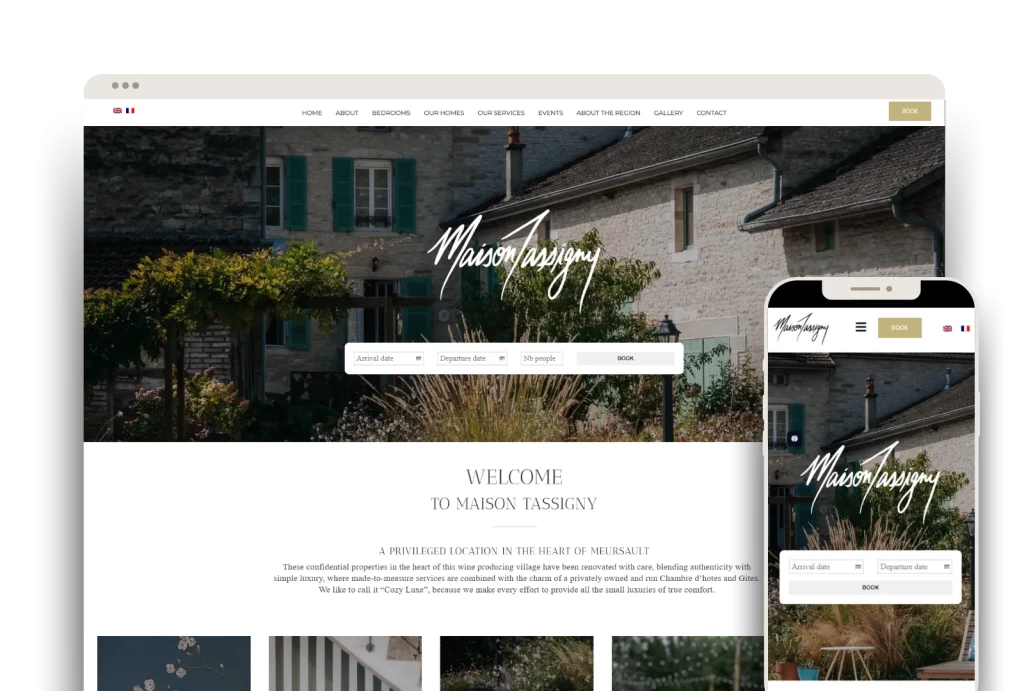 Página web desarrollada para Maison Tassigny por Alacasa Web Design
