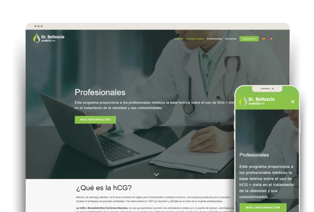 Página web desarrollada para Oral hcg por Alacasa Web Design