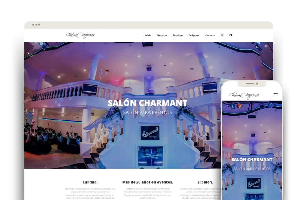 Página web desarrollada para Salón Charmant por Alacasa Web Design