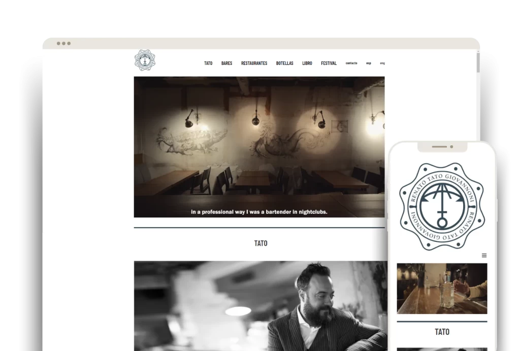 Página web desarrollada para Tato Giovannoni por Alacasa Web Design